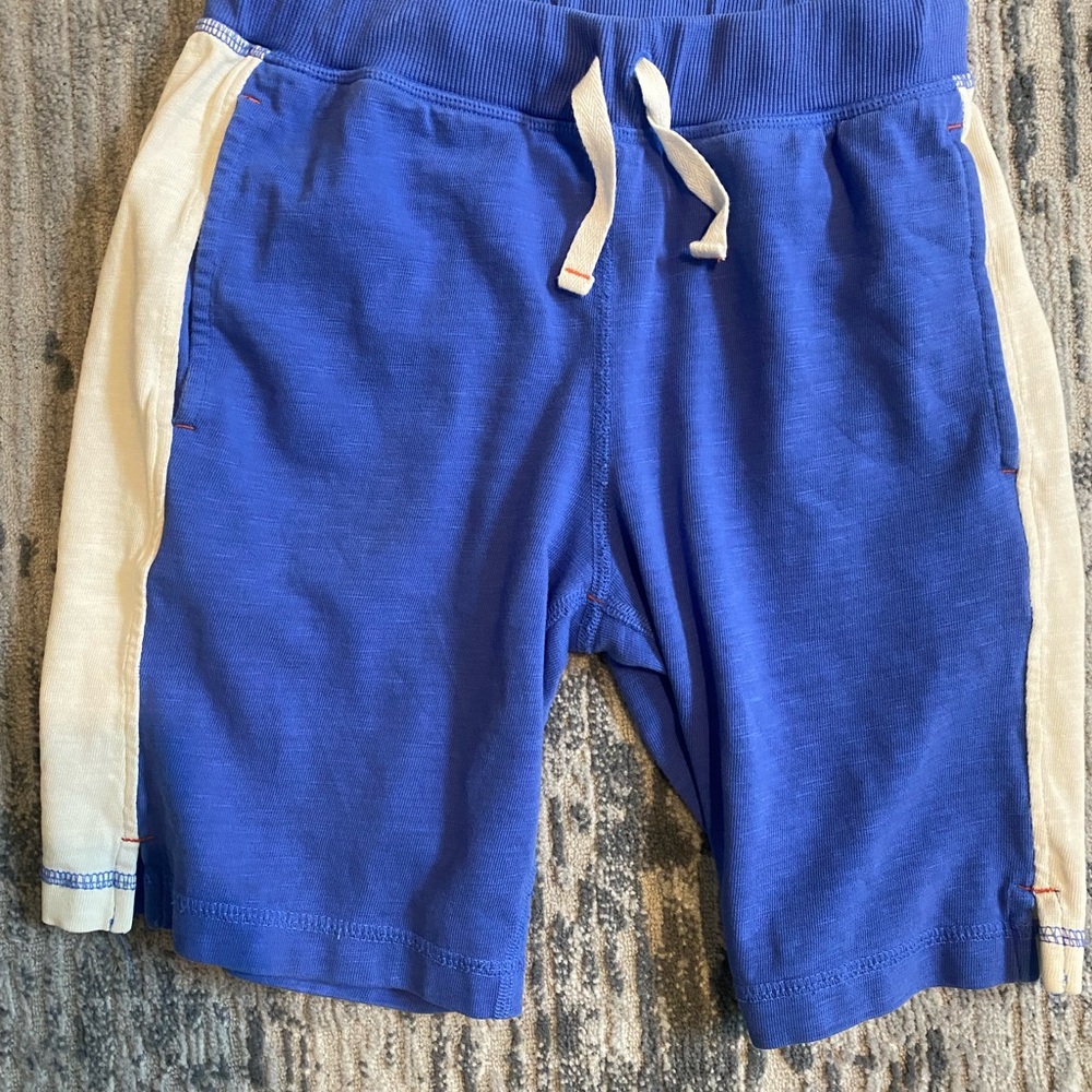 Organic cotton Hanna Andersson Blue shorts with Orange Stitch Detail